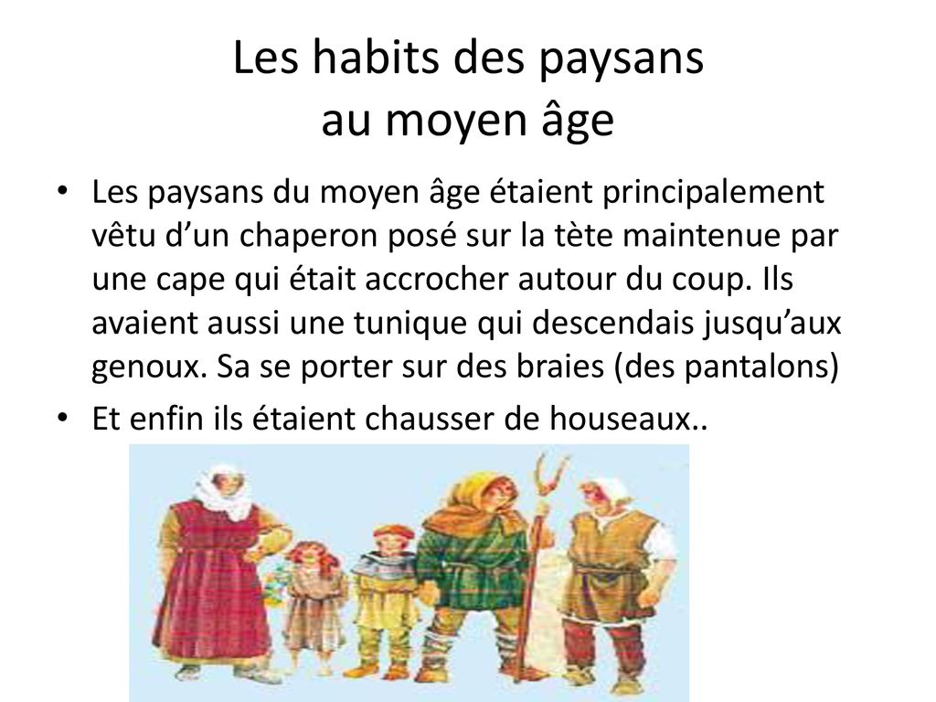 Les habits du online moyen age